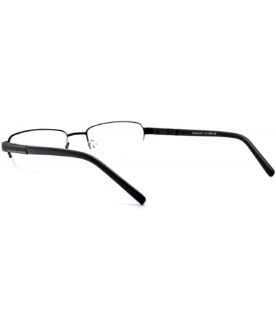 Rectangular Reading Glasses Magnified Lens Half Rim Rectangular Spring Hinge - Black - C81889ALK6Q $8.23