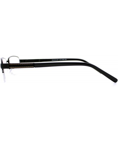 Rectangular Reading Glasses Magnified Lens Half Rim Rectangular Spring Hinge - Black - C81889ALK6Q $8.23