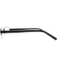 Rectangular Reading Glasses Magnified Lens Half Rim Rectangular Spring Hinge - Black - C81889ALK6Q $8.23