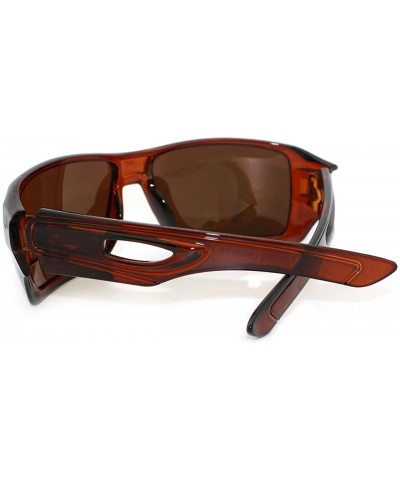 Rectangular Polarized Color Mirror Lens Mens Rectangle Designer Sports Sunglasses - Brown - CU11R4BI21J $10.41