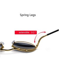 Goggle Retro Steampunk Goggles Glasses- Unisex Metal Frame Flip Up Round Sunglasses - Black Frame Black Lens - CT18XGO0NEZ $9.59