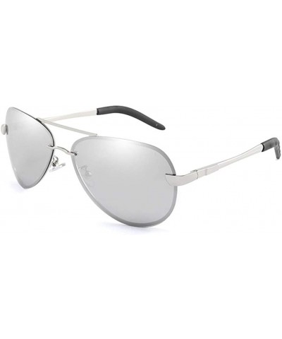 Goggle Polarized Sunglasses Classic Glasses - Silver - C9199OC86ZQ $24.88
