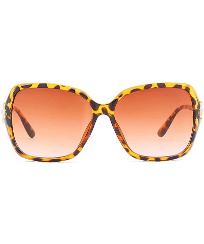 Oversized Classic style Little Bee Sunglasses for Women PC AC UV 400 Protection Sunglasses - Leopard Print - C518SZTS0AN $17.42