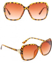 Oversized Classic style Little Bee Sunglasses for Women PC AC UV 400 Protection Sunglasses - Leopard Print - C518SZTS0AN $17.42