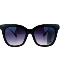 Wayfarer Diva Marble Rhinestone Jewel Horn Rim Horned Sunglasses - Black Smoke - C512DI9BZJ1 $9.56