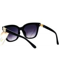 Wayfarer Diva Marble Rhinestone Jewel Horn Rim Horned Sunglasses - Black Smoke - C512DI9BZJ1 $9.56