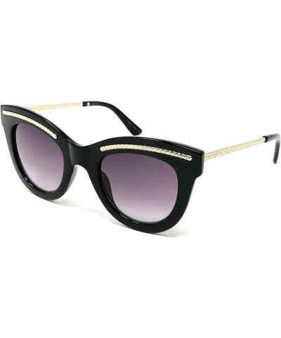 Oversized Womens Sunglasses 100% UV Protection - See Shapes & Colors - Black With Gold - CI18RRW7GNE $14.25