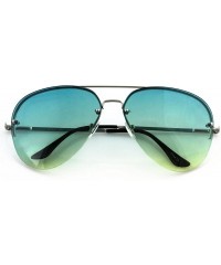 Rimless Gradient Oceanic Lens Oversized Rimless Metal Frame Unisex Aviator Sunglasses - CV17AZW8S3W $11.85