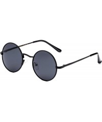 Round Round Retro John Lennon Sunglasses & Clear Lens Glasses Vintage Round Sunglasses - 2 Pack - Gunmetal & Black - C118KMYQ...