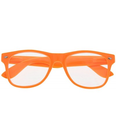 Wayfarer Halloween Costume Glasses for Women and Men Clear Lens Nerd - Orange - CW180UIIU00 $22.84