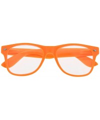Wayfarer Halloween Costume Glasses for Women and Men Clear Lens Nerd - Orange - CW180UIIU00 $12.04
