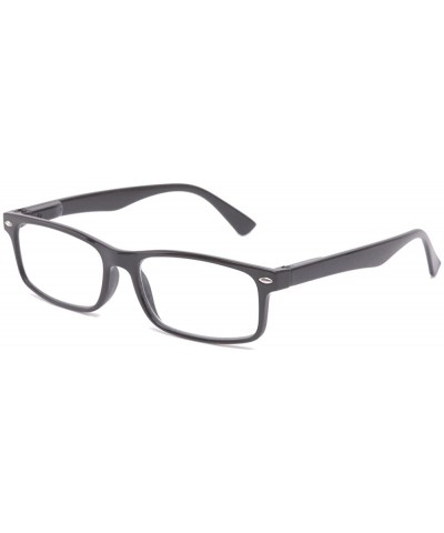 Semi-rimless Unisex Translucent Simple Design No Logo Clear Lens Glasses Squared Fashion Frames - 2 Pack Black & Matte Black ...