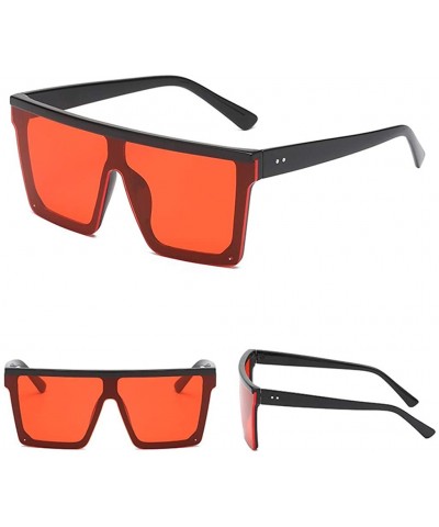 Rectangular Oversized Mental Punk Stylish Square Shape Vintage Sunglasses Unisex Eyeglasses - B - CI196R5TUES $11.95