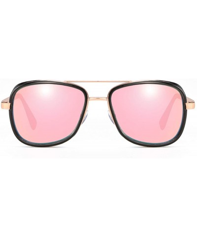 Goggle 2019 Steampunk 3 Sunglasses Men Mirrored Designer Brand Women Glasses Vintage Red Lens Sun UV400 - Black - CR197A2Q3MK...