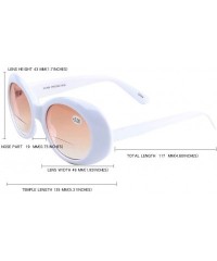 Rimless Vintage Sunglasses Fashion Goggles Shape White Oval Thick Frame Bifocal Reading Glasses Sunglasses for Women - C318YU...