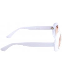 Rimless Vintage Sunglasses Fashion Goggles Shape White Oval Thick Frame Bifocal Reading Glasses Sunglasses for Women - C318YU...