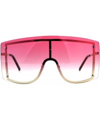 Shield Extra Oversized Shield Robotic Futuristic Gradient Lens Sunglasses - Gold Pink - C018CMMR3X8 $11.56