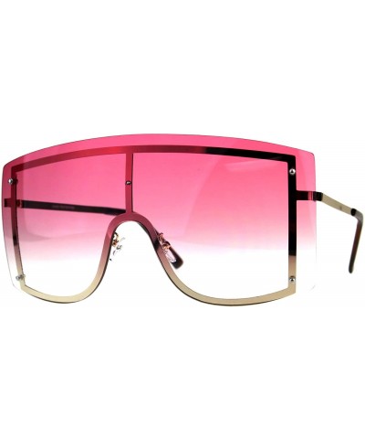 Shield Extra Oversized Shield Robotic Futuristic Gradient Lens Sunglasses - Gold Pink - C018CMMR3X8 $11.56