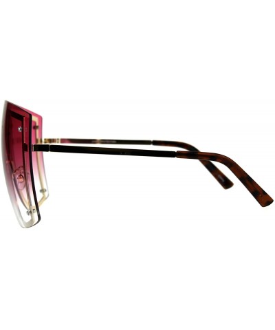 Shield Extra Oversized Shield Robotic Futuristic Gradient Lens Sunglasses - Gold Pink - C018CMMR3X8 $11.56