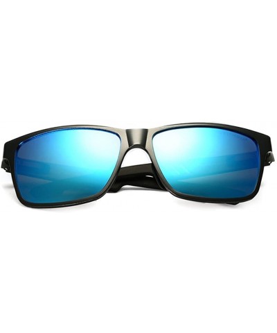 Wayfarer Mens Sunglasses For Fishing Al-Mg Frame In Light Wight Mercury Lens - Black/Blue - CE11Z94EBAN $18.18