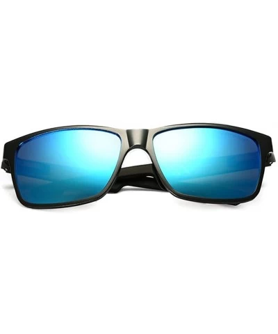 Wayfarer Mens Sunglasses For Fishing Al-Mg Frame In Light Wight Mercury Lens - Black/Blue - CE11Z94EBAN $32.82