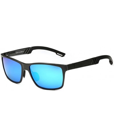 Wayfarer Mens Sunglasses For Fishing Al-Mg Frame In Light Wight Mercury Lens - Black/Blue - CE11Z94EBAN $18.18