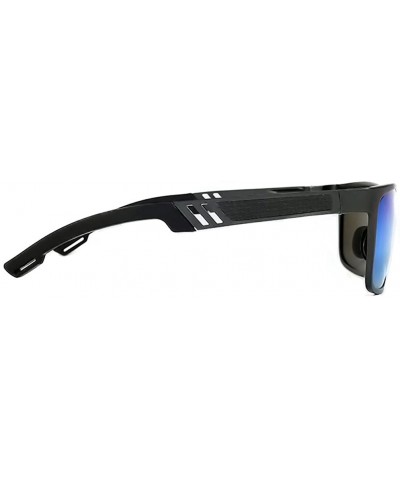 Wayfarer Mens Sunglasses For Fishing Al-Mg Frame In Light Wight Mercury Lens - Black/Blue - CE11Z94EBAN $18.18