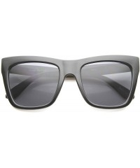 Oversized Bold Flat Top Tinted Lens Oversize Square Sunglasses 54mm - Black / Smoke - CD12H0L9C75 $7.73