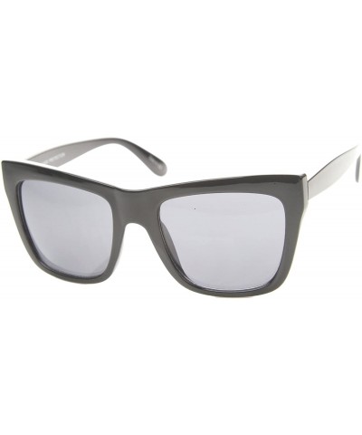 Oversized Bold Flat Top Tinted Lens Oversize Square Sunglasses 54mm - Black / Smoke - CD12H0L9C75 $7.73