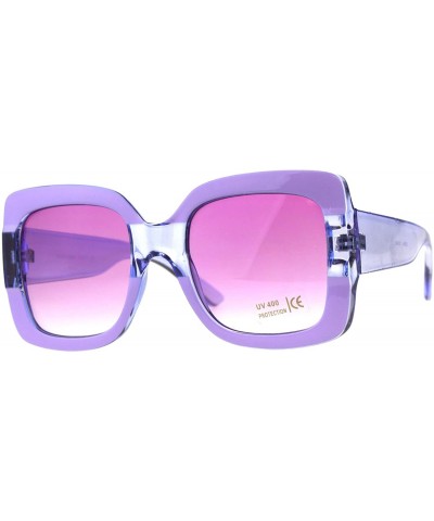 Square Womens Square Frame Sunglasses Oversized Fashion Shades UV 400 - Purple - CT18CLC07GC $9.42
