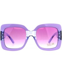 Square Womens Square Frame Sunglasses Oversized Fashion Shades UV 400 - Purple - CT18CLC07GC $9.42