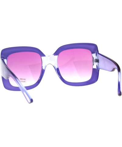 Square Womens Square Frame Sunglasses Oversized Fashion Shades UV 400 - Purple - CT18CLC07GC $9.42