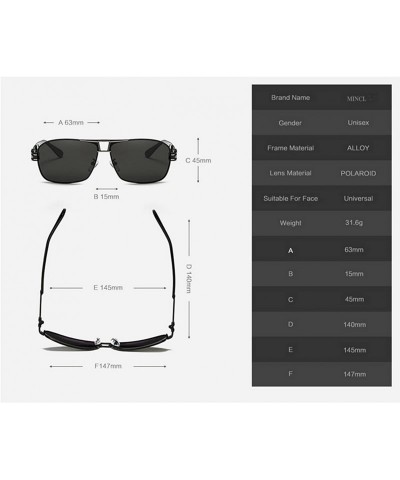 Square Polarized Sunglasses for Men UV400 Protection Mirror Lenses Square Eyewear - Golden/Black - CH12O061AL0 $19.27