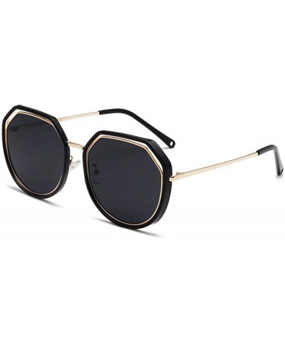 Goggle Personality Double-Circle Sunglasses Korean Retro Net Red Sunglasses Street Shot Sunglasses - CV18X0C89AN $21.04