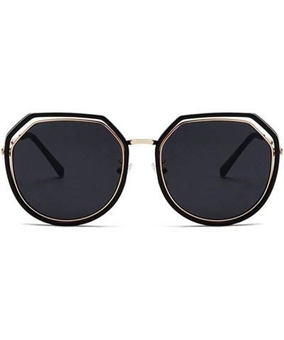Goggle Personality Double-Circle Sunglasses Korean Retro Net Red Sunglasses Street Shot Sunglasses - CV18X0C89AN $21.04