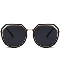 Goggle Personality Double-Circle Sunglasses Korean Retro Net Red Sunglasses Street Shot Sunglasses - CV18X0C89AN $21.04