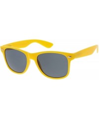 Wayfarer Modern Wide Arms Neutral Colored Square Lens Horn Rimmed Sunglasses 52mm - Yellow / Smoke - CY188K9MOY4 $7.98