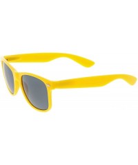 Wayfarer Modern Wide Arms Neutral Colored Square Lens Horn Rimmed Sunglasses 52mm - Yellow / Smoke - CY188K9MOY4 $7.98