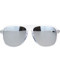 Square Square Racer Sunglasses Thin Plastic Keyhole Unisex Fashion Shades UV 400 - Clear (Silver Mirror) - CD19623N0IQ $12.77