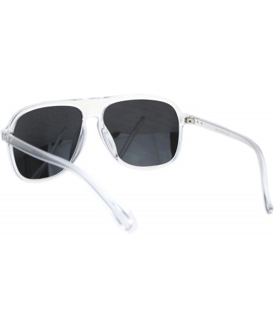 Square Square Racer Sunglasses Thin Plastic Keyhole Unisex Fashion Shades UV 400 - Clear (Silver Mirror) - CD19623N0IQ $12.77