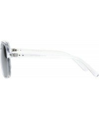 Square Square Racer Sunglasses Thin Plastic Keyhole Unisex Fashion Shades UV 400 - Clear (Silver Mirror) - CD19623N0IQ $12.77