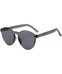 Rimless 2016 New Sunglasses Full Clear Plastic Frame Amazing Glasses Lens 58mm - Grey/Grey - CD12DAQ281F $18.69