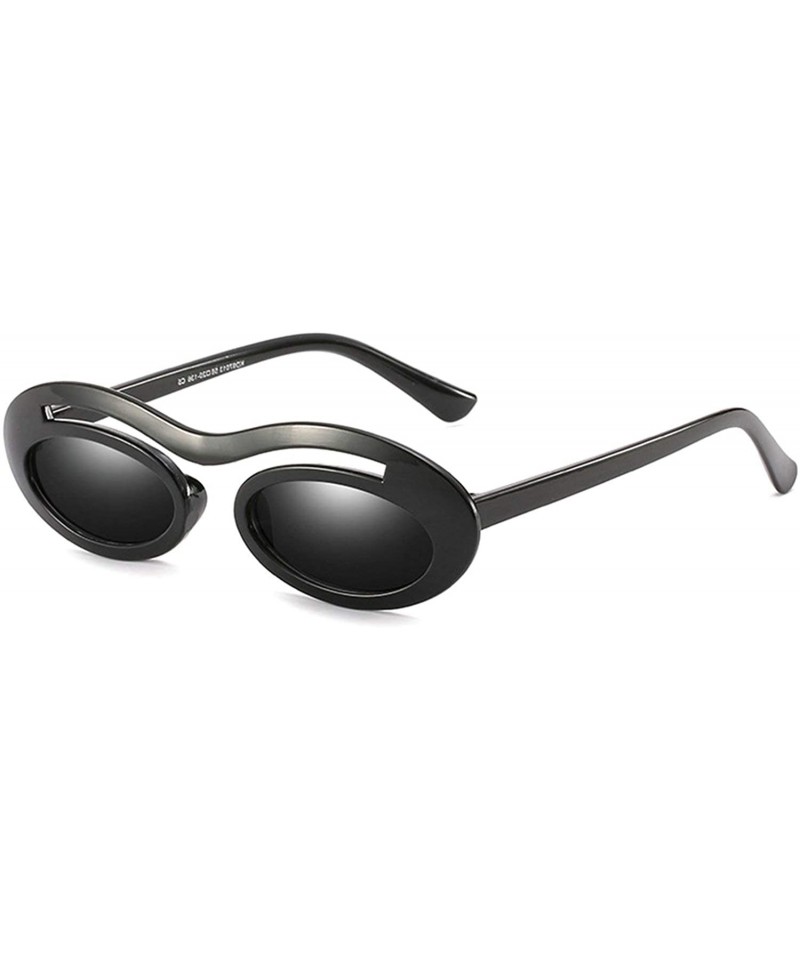 Oversized Classic Retro Oval Sunglasses for Unisex PC AC UV 400 Protection Sunglasses - Black - C518SARS7S0 $14.82