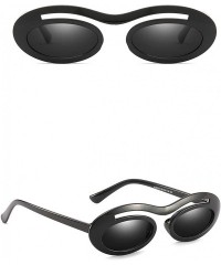 Oversized Classic Retro Oval Sunglasses for Unisex PC AC UV 400 Protection Sunglasses - Black - C518SARS7S0 $14.82
