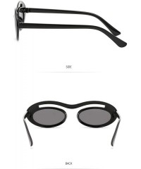 Oversized Classic Retro Oval Sunglasses for Unisex PC AC UV 400 Protection Sunglasses - Black - C518SARS7S0 $14.82