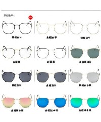 Square Women Retro Polygonal Tinted Color Lens Sunglasses Cute Sexy Eye Vintage Pink Lenses Square Sun Glasses - Blue - C8197...