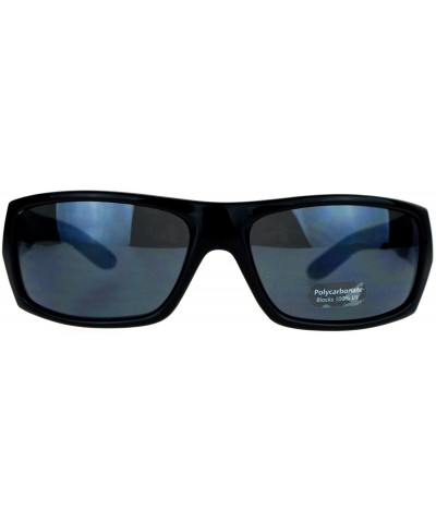 Rectangular Mens Classic Rectangular Frame Sunglasses Casual Stylish Shades UV 400 - Black - CR189206RDT $10.79