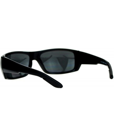Rectangular Mens Classic Rectangular Frame Sunglasses Casual Stylish Shades UV 400 - Black - CR189206RDT $10.79