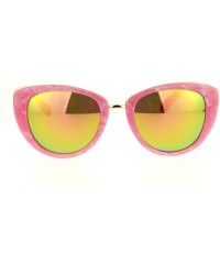 Oval Womens Fashion Sunglasses Oval Cateye Designer Style Shades - Pink Marble - C51876KW5X5 $8.13