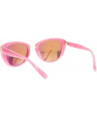 Oval Womens Fashion Sunglasses Oval Cateye Designer Style Shades - Pink Marble - C51876KW5X5 $8.13